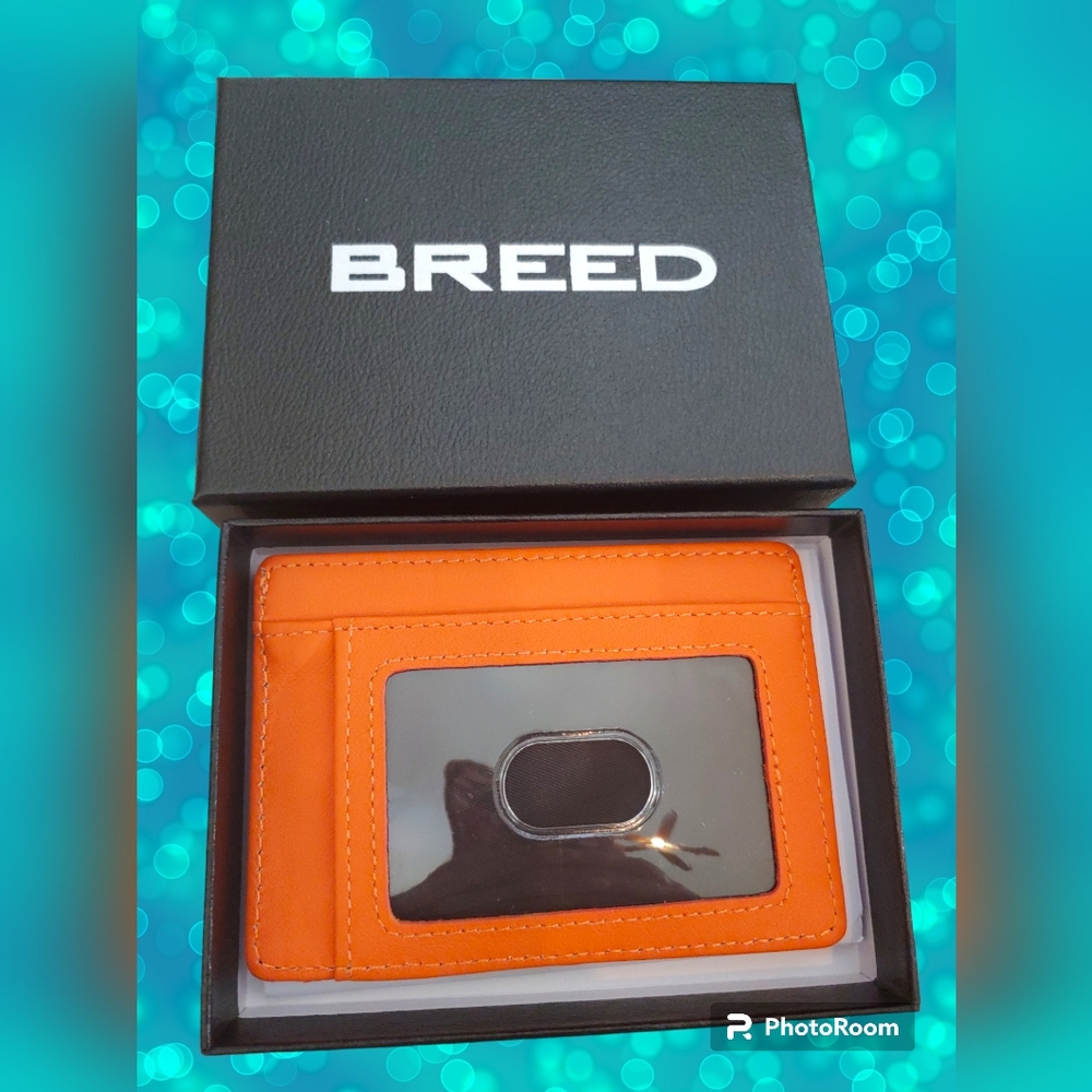 Breed genuine leather wallet in box